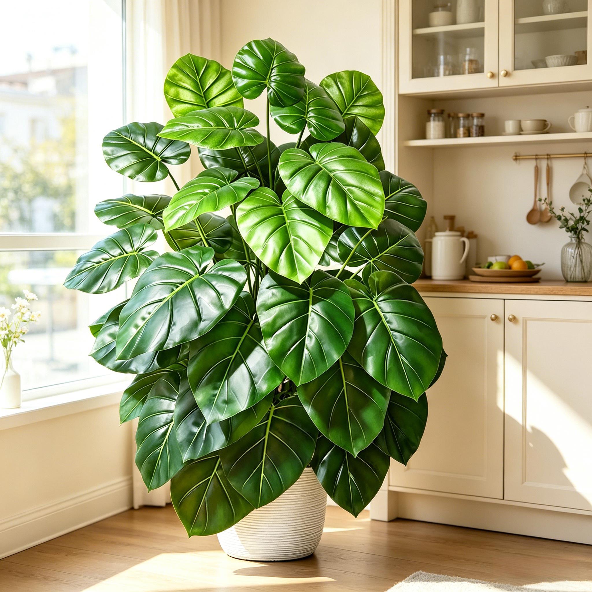 Monstera Adansonii - Palmeira Artificial Realista 60-105cm Verde Vibrante