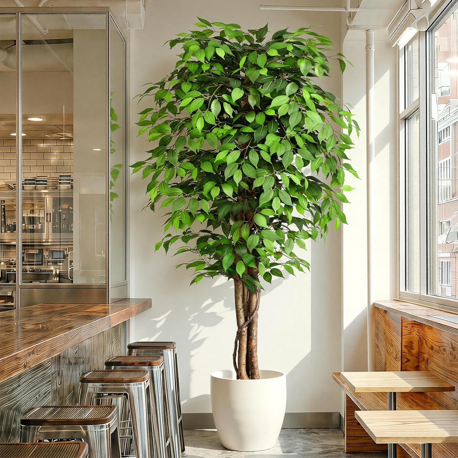 Monstera Adansonii - Árvore Ficus Artificial Realista com Tronco