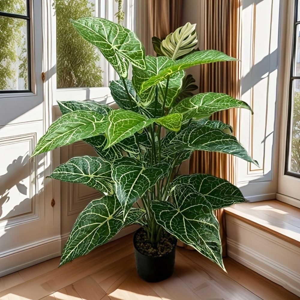 Monstera Adansonii - 1pc 24 folhas artificial verde fada